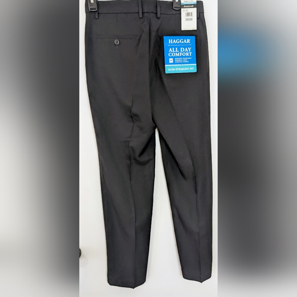 Haggar Black Slim-Straight Trousers - Picture 2 of 6